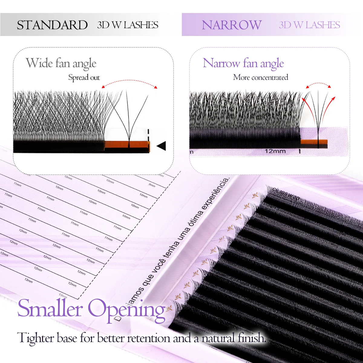 ARISON Plus W Lash Extensions 3D 4D 5D Narrow Fans 0.07 C D Curl 8-13mm Mix Double Capacity