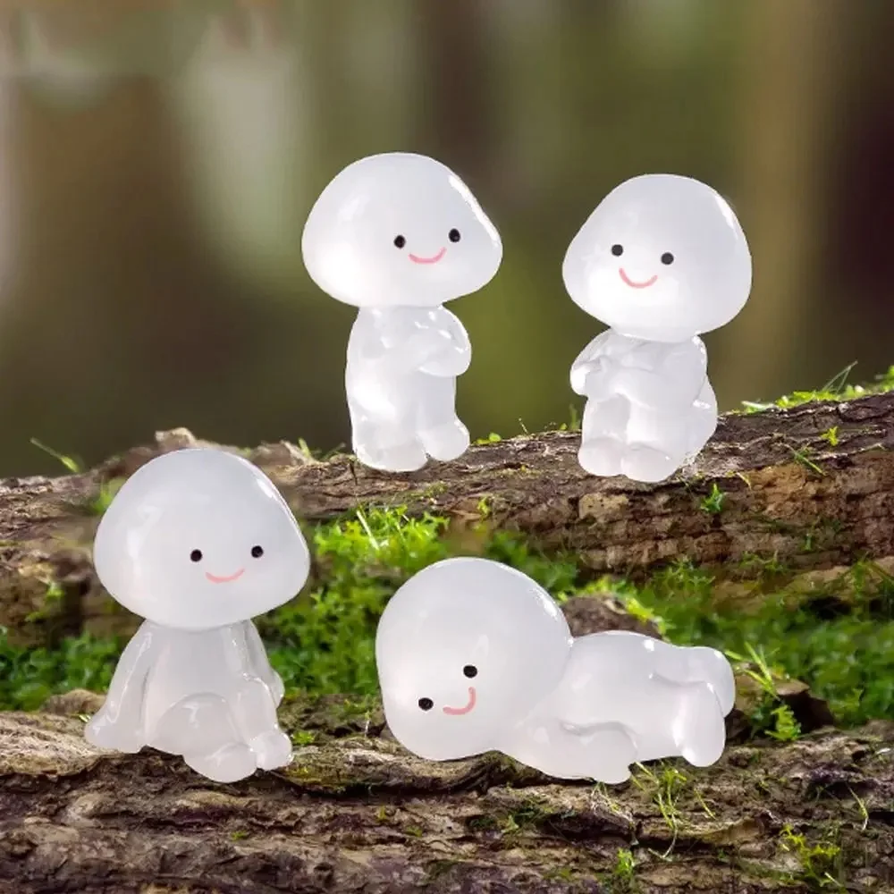 Figurines de petites personnes lumineuses de dessin animé, brillent dans la nuit, Figurines de personnes mignonnes, Miniatures, artisanat en résine, Statue de petit homme à faire soi-même