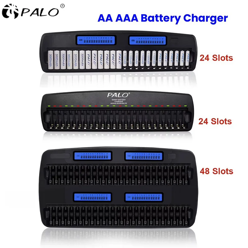 Rechargeable Battery Aa - PALO 24/36/48 Slots 1.2V LCD Display