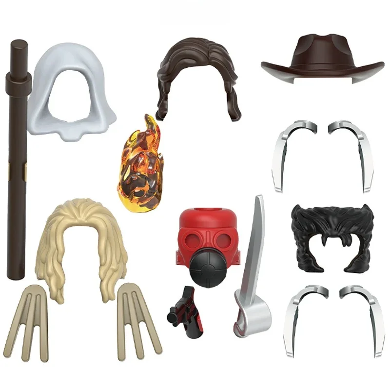 Figurines d'action en forme de anciers de patte, armes, pantalons, pièces de cheveux, blocs MOC, ensemble de briques, jouets cadeaux pour enfants, G0177