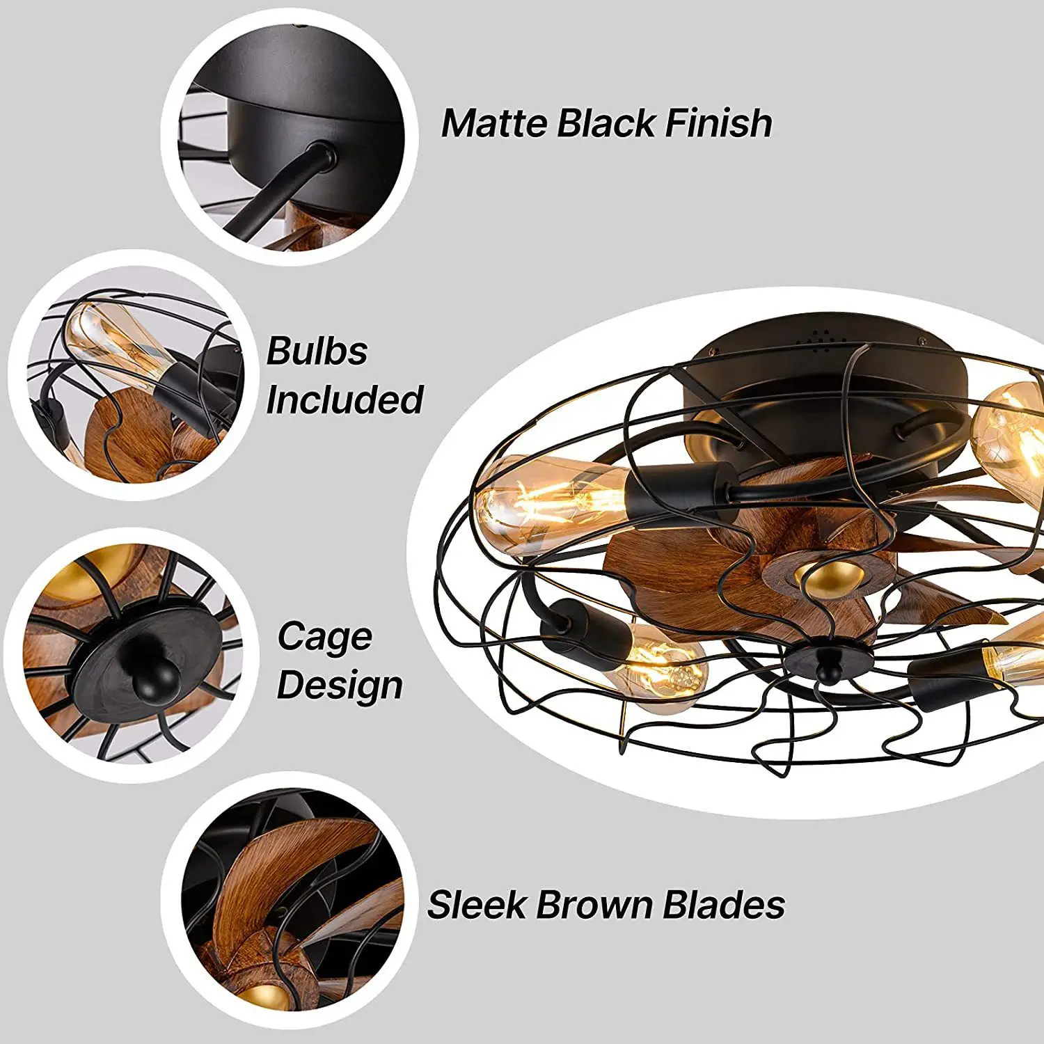 Industrial Retro Fan Light Living Room Dining Room Ceiling Fan Light Remote Control Fan Chandelier Home American 20\