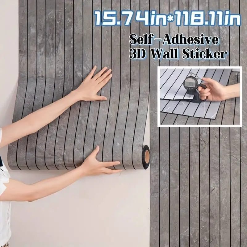 

Напольная плитка NINETAI Peel and Stick, 1 рулон декоративных 3D-стеновых панелей, размер 15,75x118,11 дюймов (12,92 квадратных футов