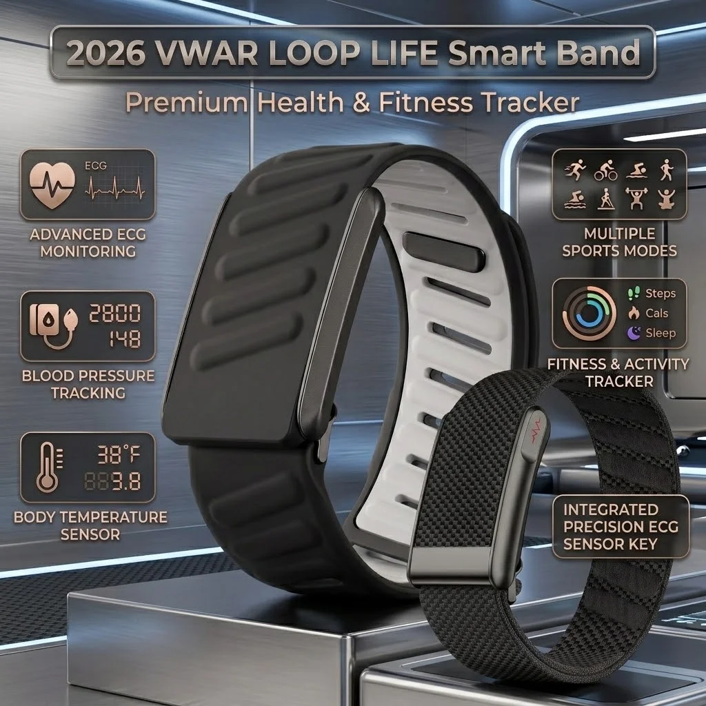 VWAR Sport Smart Band Body Temperature Blood Oxygen Heart Rate Monitor Fitness Tracker Multiple Sports Modes Smart Bracelet