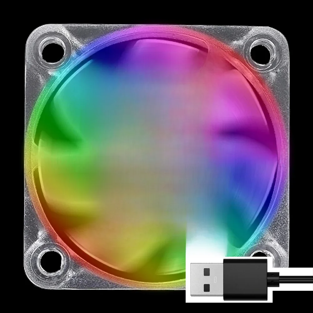 WINSINN 25mm 30mm 40mm Wentylator RGB USB Kolorowy Led DC 5V 12V 24V 2510 3010 4010 Łożysko hydrauliczne Bezszczotkowe chłodzenie 2PIN — zdjęcie produktu 7