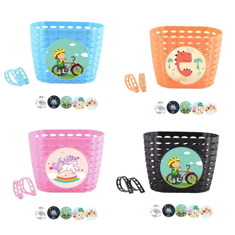 AliExpress NONE Kids Bike Basket for Boy Girl Front Bicylcles Handlebars Waterproof Basket with Fastens Strap Teen Small Bike Basket