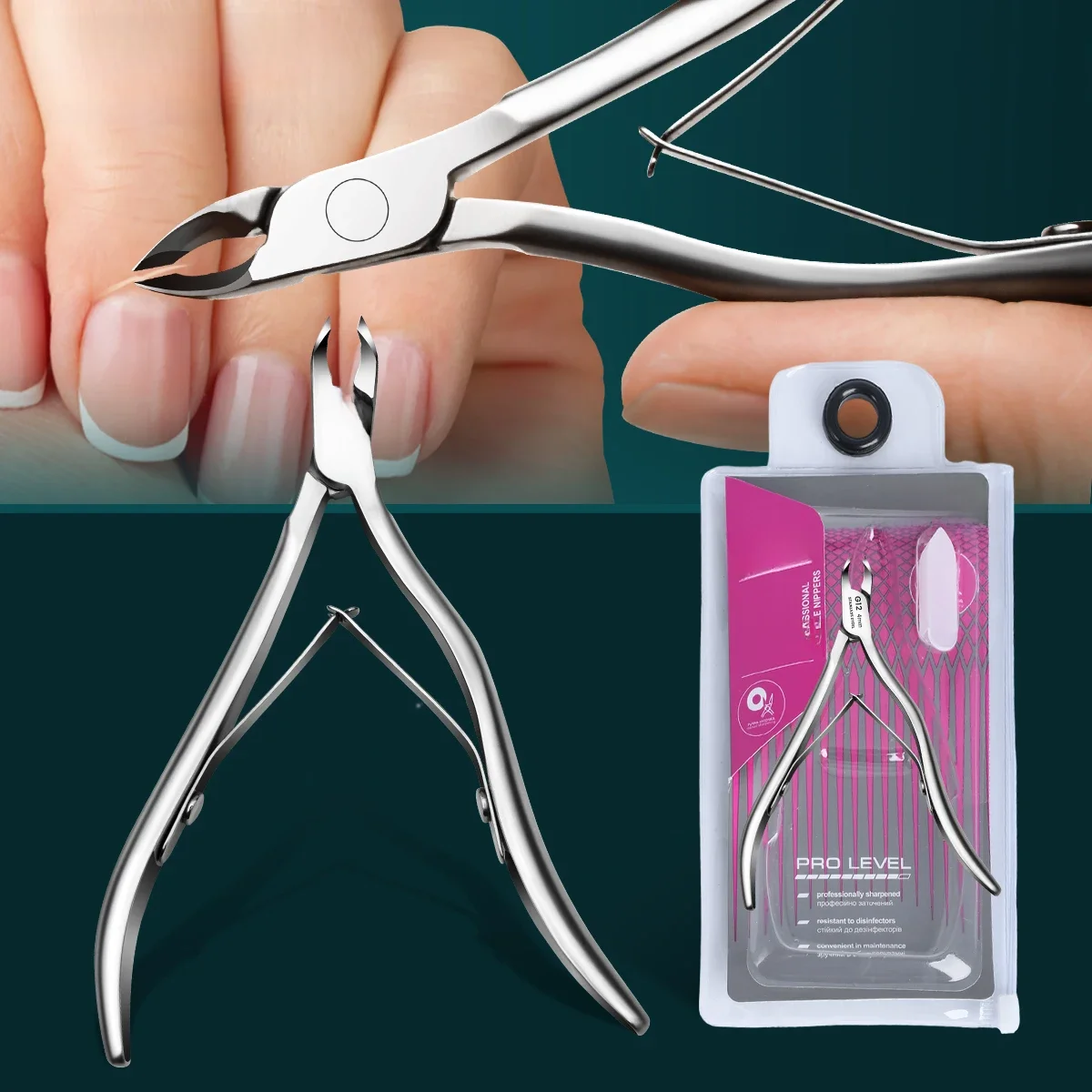 Pince coupante en acier inoxydable de forme russe pour éliminer les barbes de peau morte