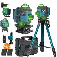 16 Lines 4D Laser Level With Tripod Green Line 360 Horizontal Vertical Self-leveling Super Powerful Laser Level With 2 Battery
