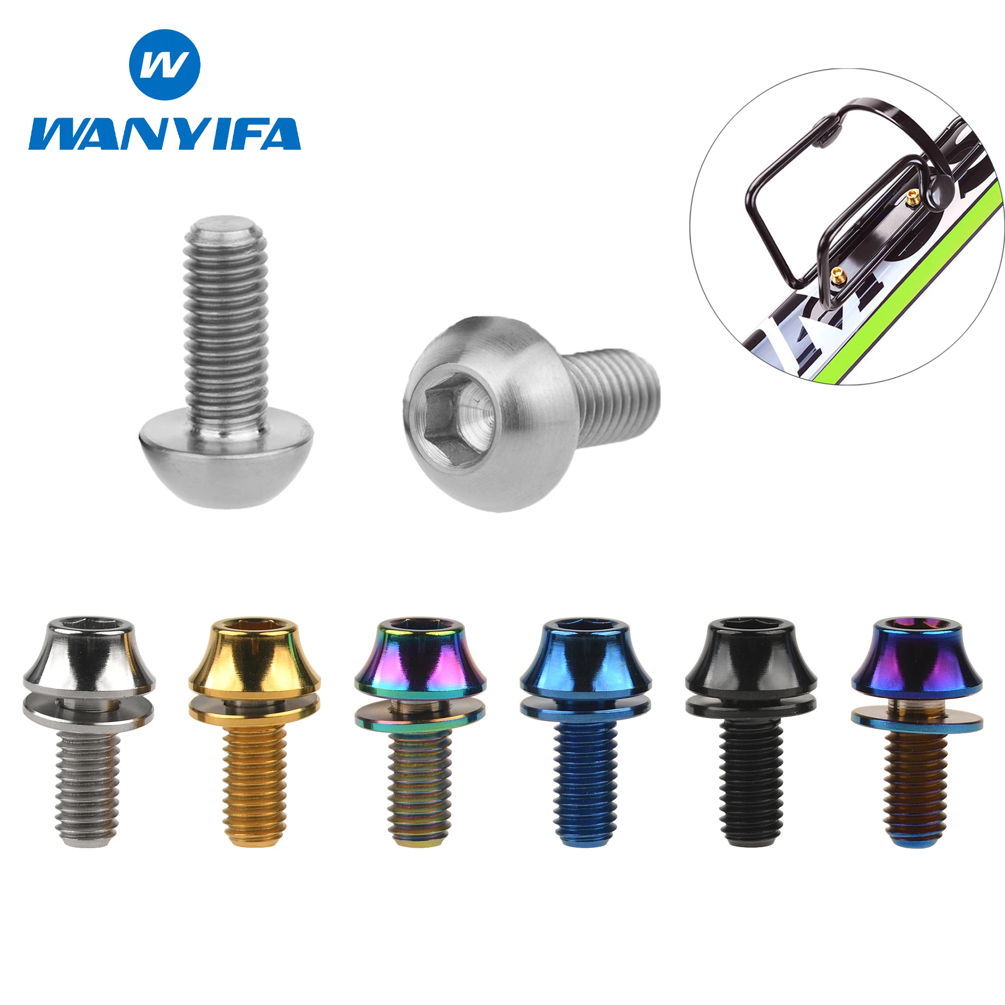 

Wanyifa Titanium Bolt M5x12mm Bicycle Bottle Cage Bolts Bike Water Holder Fixed Screw