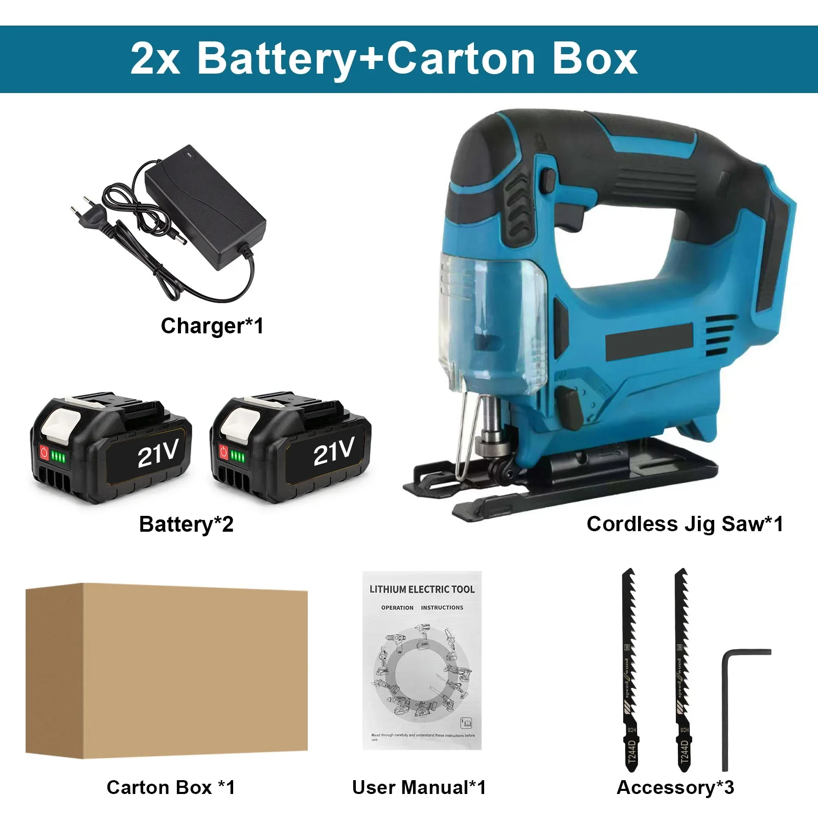 26mm Elektrische Decoupeerzaag Draagbare Draadloze Zaag Multifunctionele Houtsnijmachines Voor Makita 18V Batterij