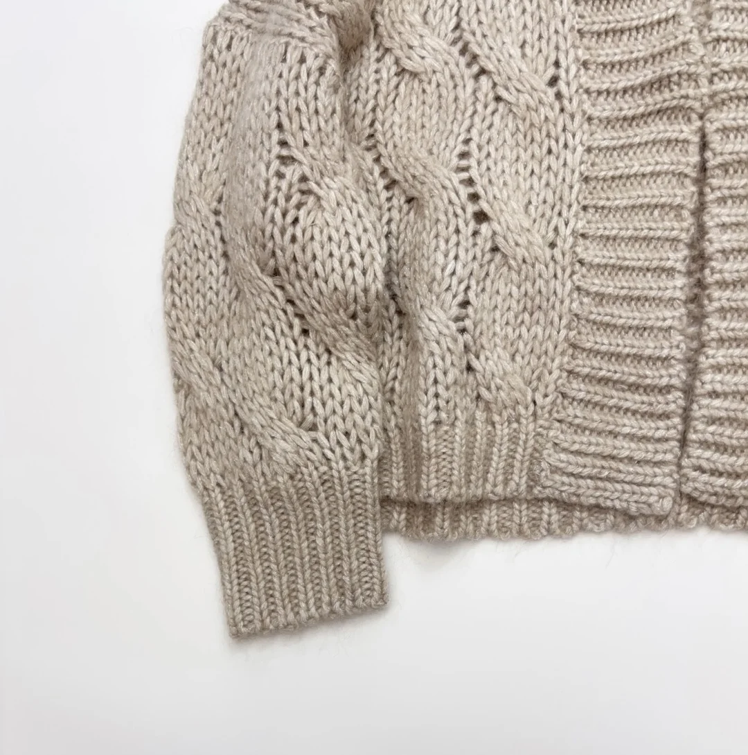 신상 여성용 고품질 긴 소매 모헤어 울 니트 가디건 탑스 우아한 캐주얼 루즈 홀로우 아웃 스웨터 시크 럭셔리 가을용