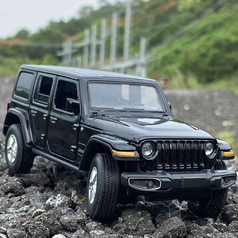 1:32 Jeeps Wrangler Rubicon Legierung Auto Modell Diecast & Spielzeug Metall Off-road Fahrzeuge Auto Modell Simulation Sound und licht Kinder Geschenk