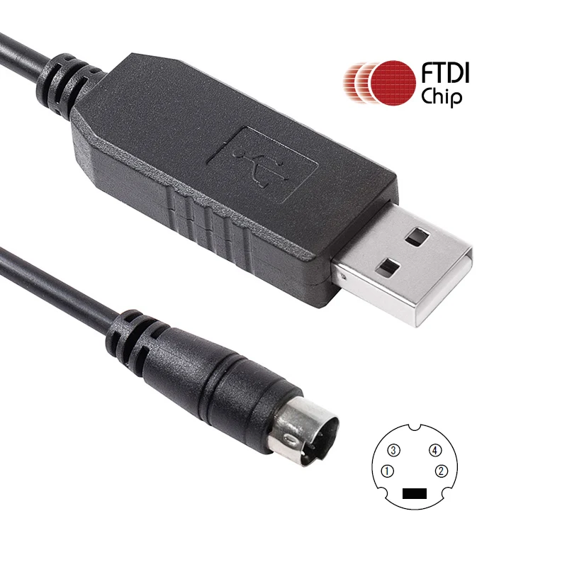 Takahashi USB RS232 Cable FTDI USB RS232 to Mini Din 4P Male cable for Temma to PC Connection USB-TRS02320