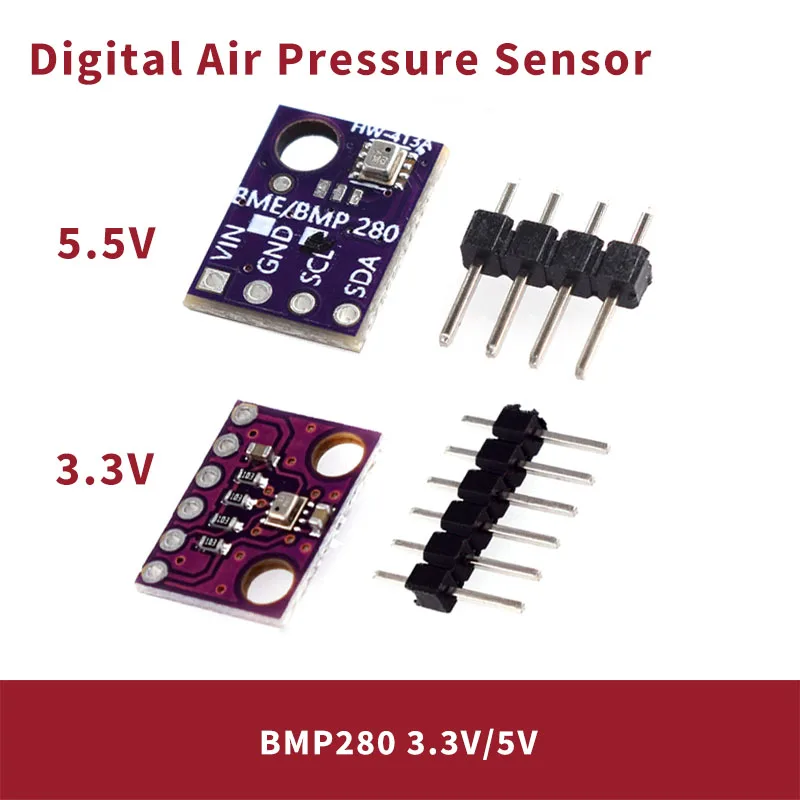

Digital Air Pressure Altitude Sensor Supports Air pressure and Temperature Measurement BMP280 3.3/5V I2C Protocol Arduino Kit