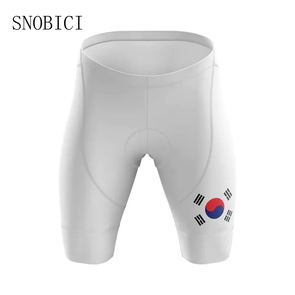 Summer Republic Of Korea Team Cycling White Bib Shorts Men\'s Mtb Road Bike Pro Padding Shorts Comfortable Cycling Pants Ciclismo