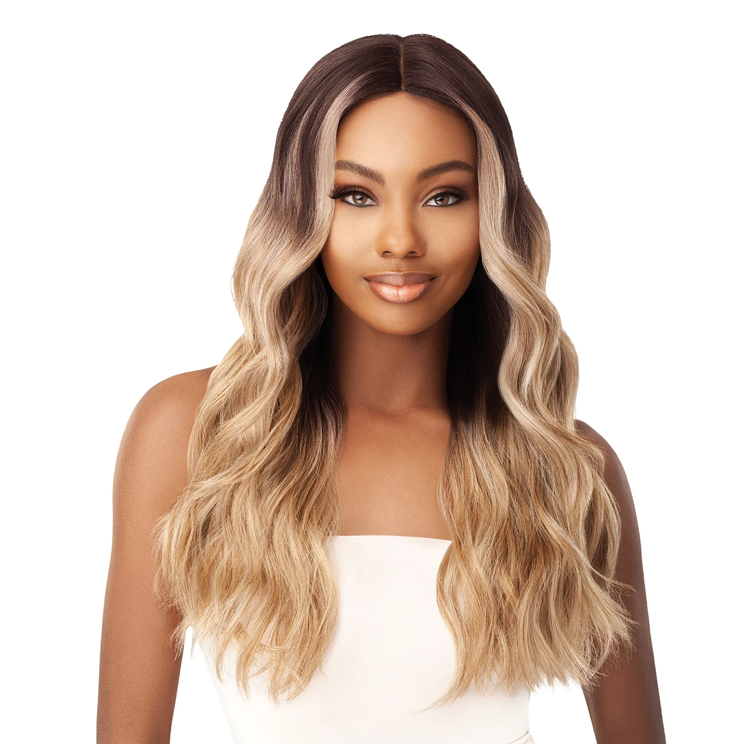 Outre Synthetic Hair Lace Front Wig Swiss Lace I Part Stevie – Loose Curl Style, Natural Look, Realistic Style