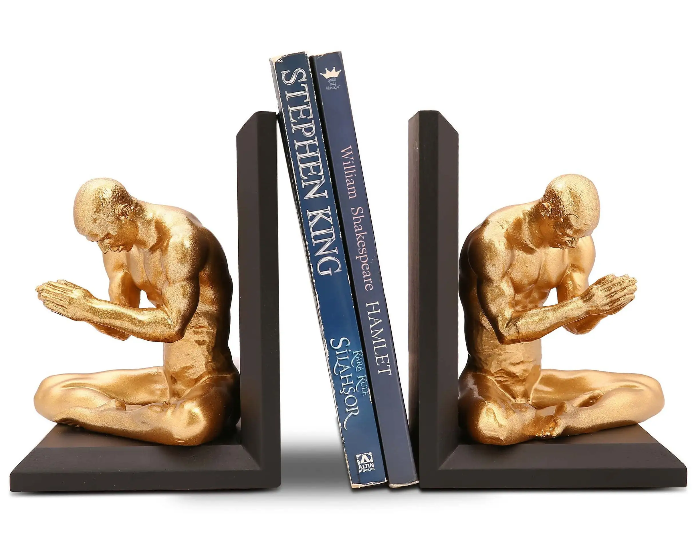 Praying man statue decorative bookends, desk and office bookcase decor, valentine's day gift idea gift for fathers Fast shipping