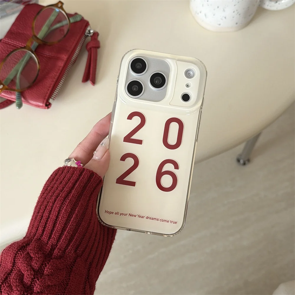 

Новогодний 2026 новый белый чехол из ТПУ Mi подходит для iPhone 17 Pro Max/13/14/15/16 Pro Max с защитой от падения, все включено