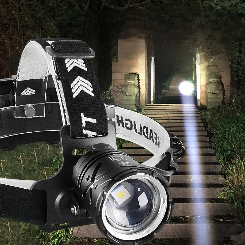 9000000LM 600W Ultra Powerful Headlamp Head Lantern Front Light 8000LM L2 Rechargeable Type C LED Head Flashlight For Fishing