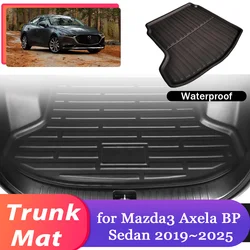 Car Trunk Mat for Mazda3 Mazda 3 Axela BP Sedan 2019~2025 Luggage Waterproof Storage Cargo Pad Liner Cover Carpet Accessories
