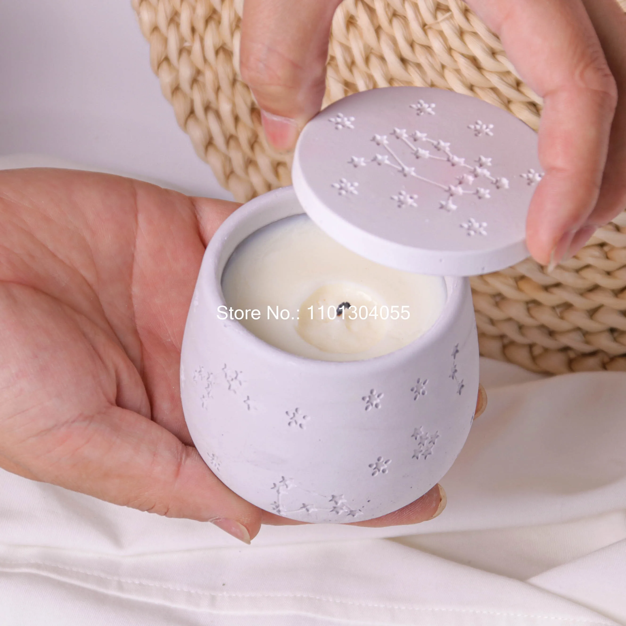 

1 Set Gypsum Candle Cup Silicone Mold Concrete Candle Cup Jar Silicone Mold Twelve Constellations Candle Wax Cup Box Molds