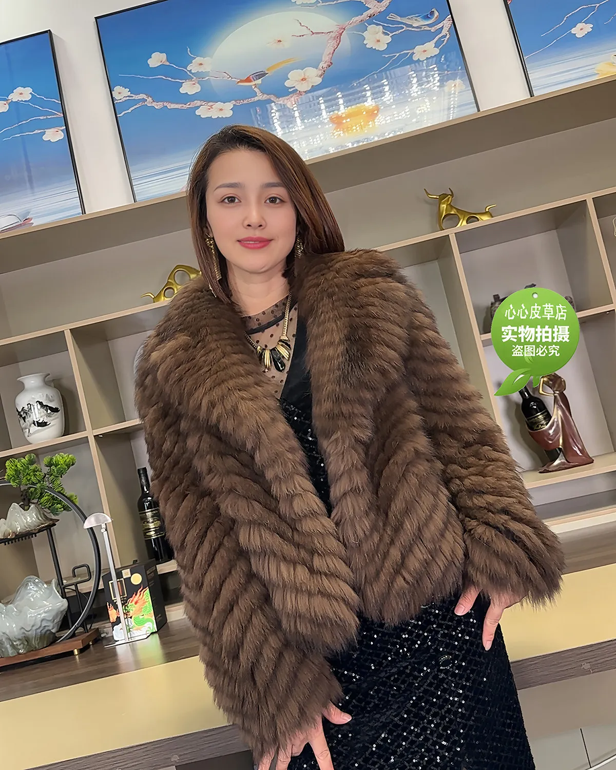 Real Fox Fur Stitching Coat Women Lapel Collar Short Genuine Fox Fur Jacket Winter Warm Luxury Fur Outerwear