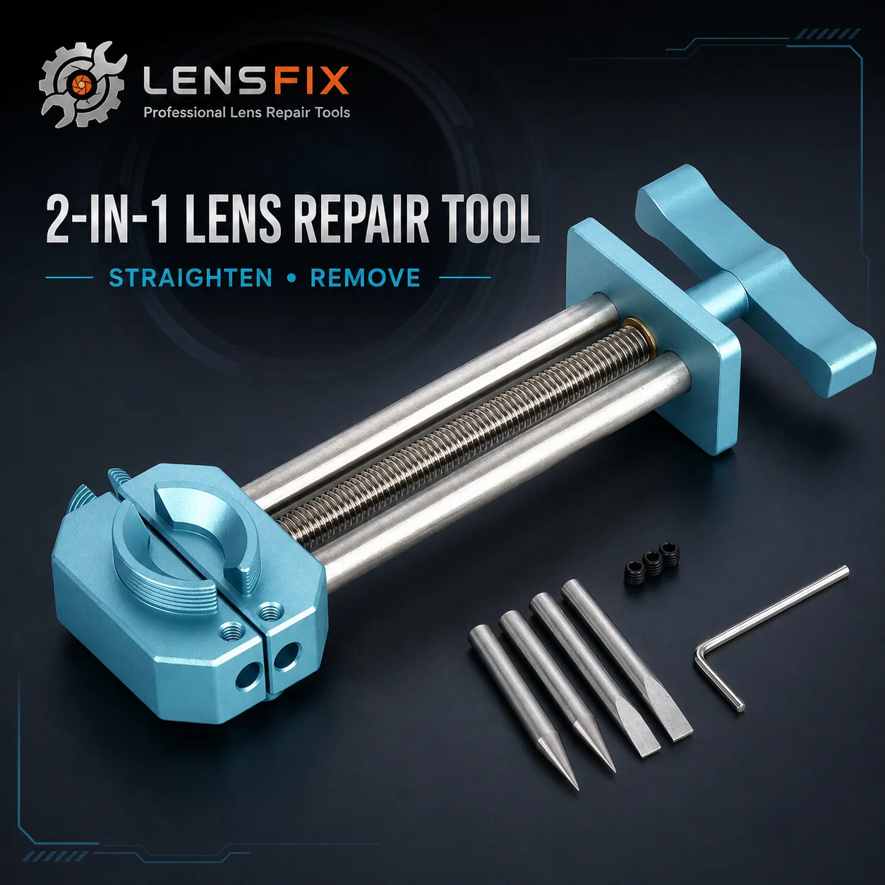 LENSFIX Lens Spanner Wrench 10-90mm Retaining Ring Removal Tool with Pointed Flat Pins for Camera Telescope Microscope