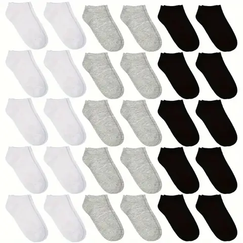40 Pairs of Simple Black, White, and Gray Socks, Elastic, Breathable, and Odor Resistant, Suitable for Outdoor Sports Wear
