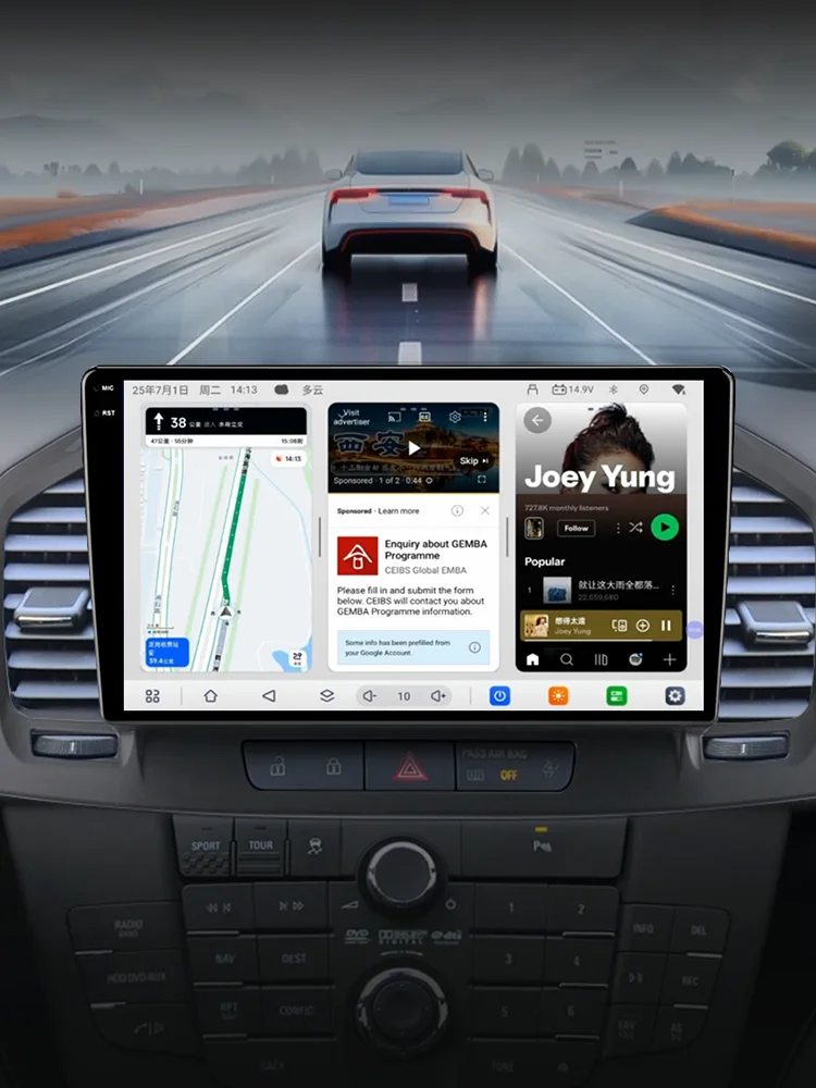 Inteligentne systemy samochodowe Eunavi Radio do Buick Regal Opel Insignia 2009-2013 Bezprzewodowe CarPlay Android Auto Bez 2 Din 2Din DVD Stereo Wifi Nawigacja GPS — 2
