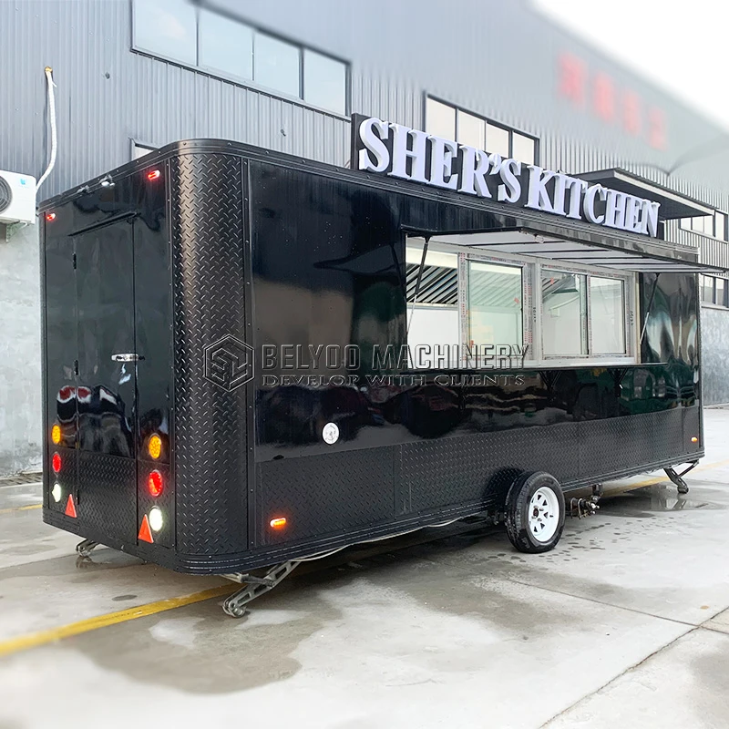 Luxury Multifunction Concession Food Trailer Coffee Vending Truck Big Mobile Food Truck Food Trailer for Street Fast Food