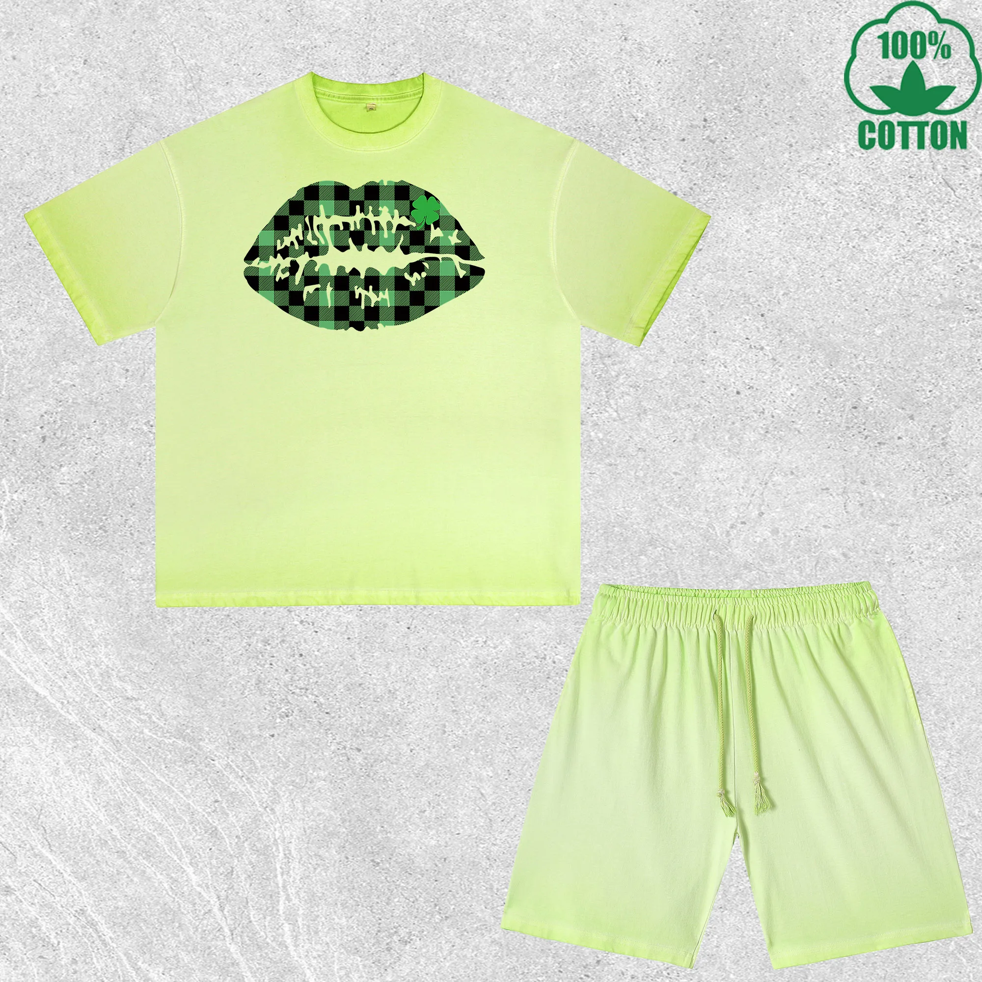 

Saint Patrick Printed Dirty Wash T-Shirt Shorts Set Multicolor Combo Loose Trendy Fashionable 100%Cotton Short Value Pack