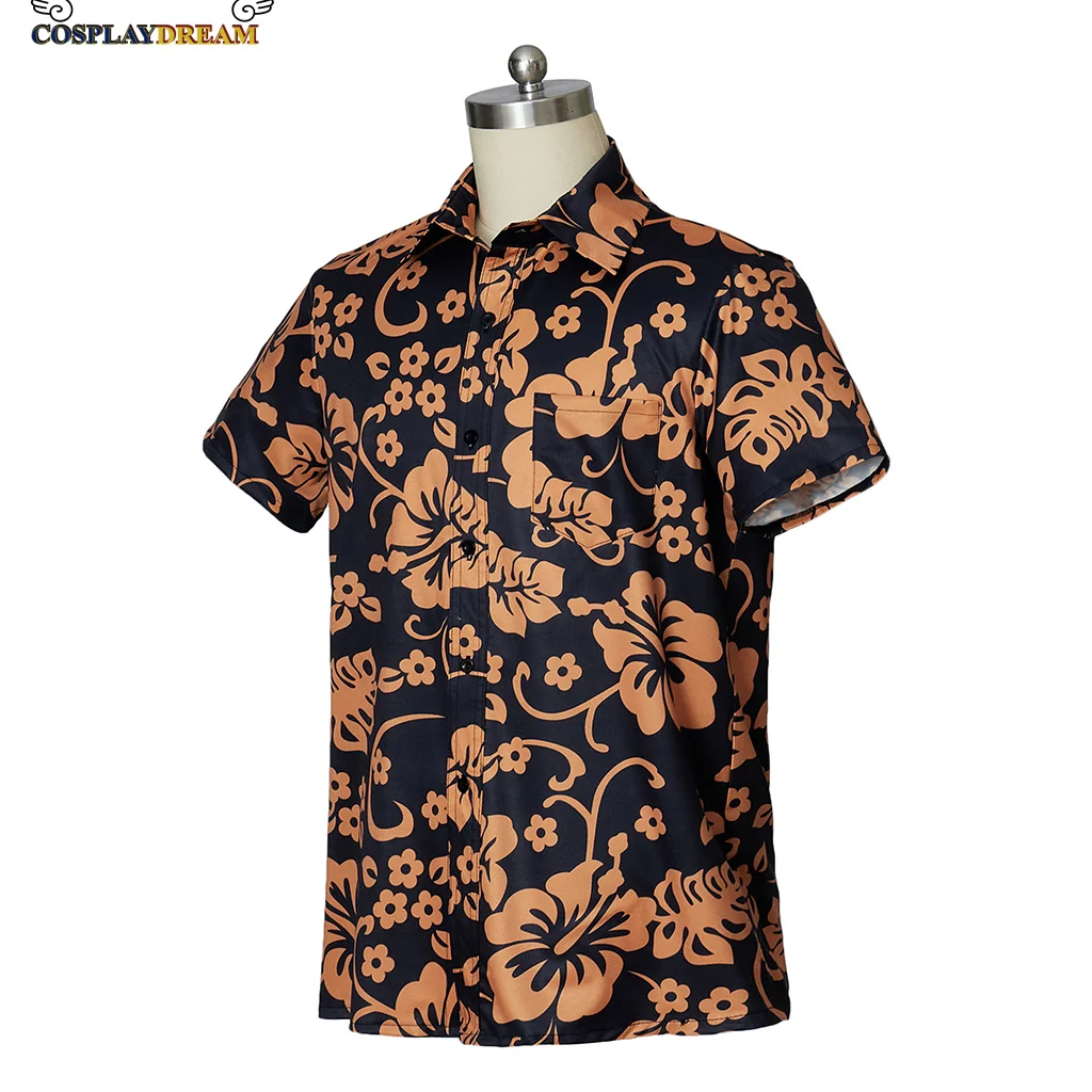 Movie Fear and Loathing in Las Vegas Raoul Duke Costume men's Short Sleeves Printed Shirts Cosplay Costumes Halloween Party