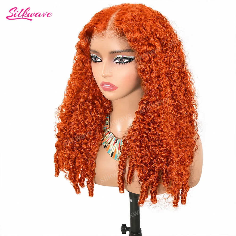 

Ginger Orange Burmese Curly Human Hair Wigs Brazilian 13x6 Transparent Lace Frontal Wig For Women Burmese Curly Full Lace Wigs