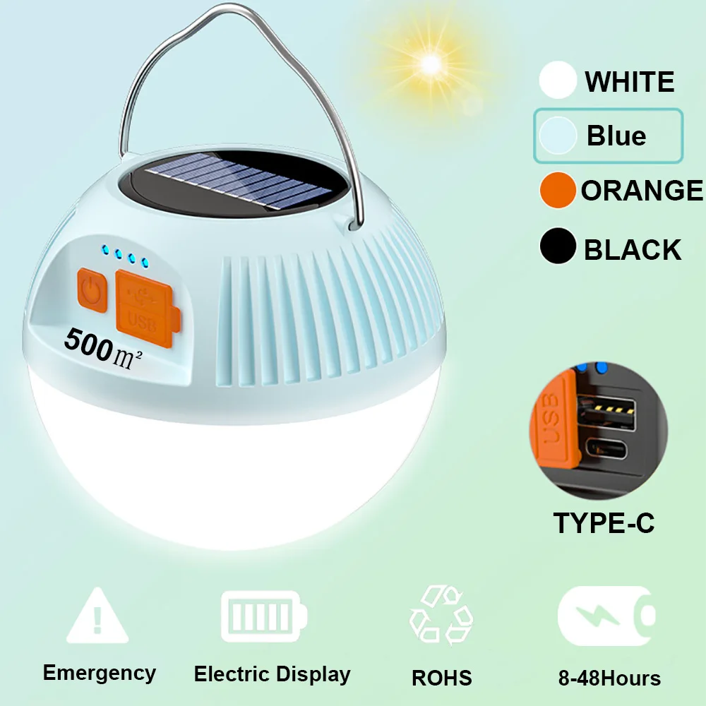 

3600mAh LED Tent Light Rechargeable Lantern Portable Emergency Night Market Light 500㎡ Outdoor Camping Bulb Lamp Flashlight Home