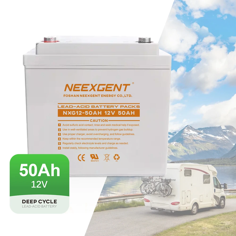 12V 50Ah NGX-12 Lead Acid Gel Deep Cycle Battery Pack for Golf Carts Electric Vehicles Forklifts Carts Long Battery Life