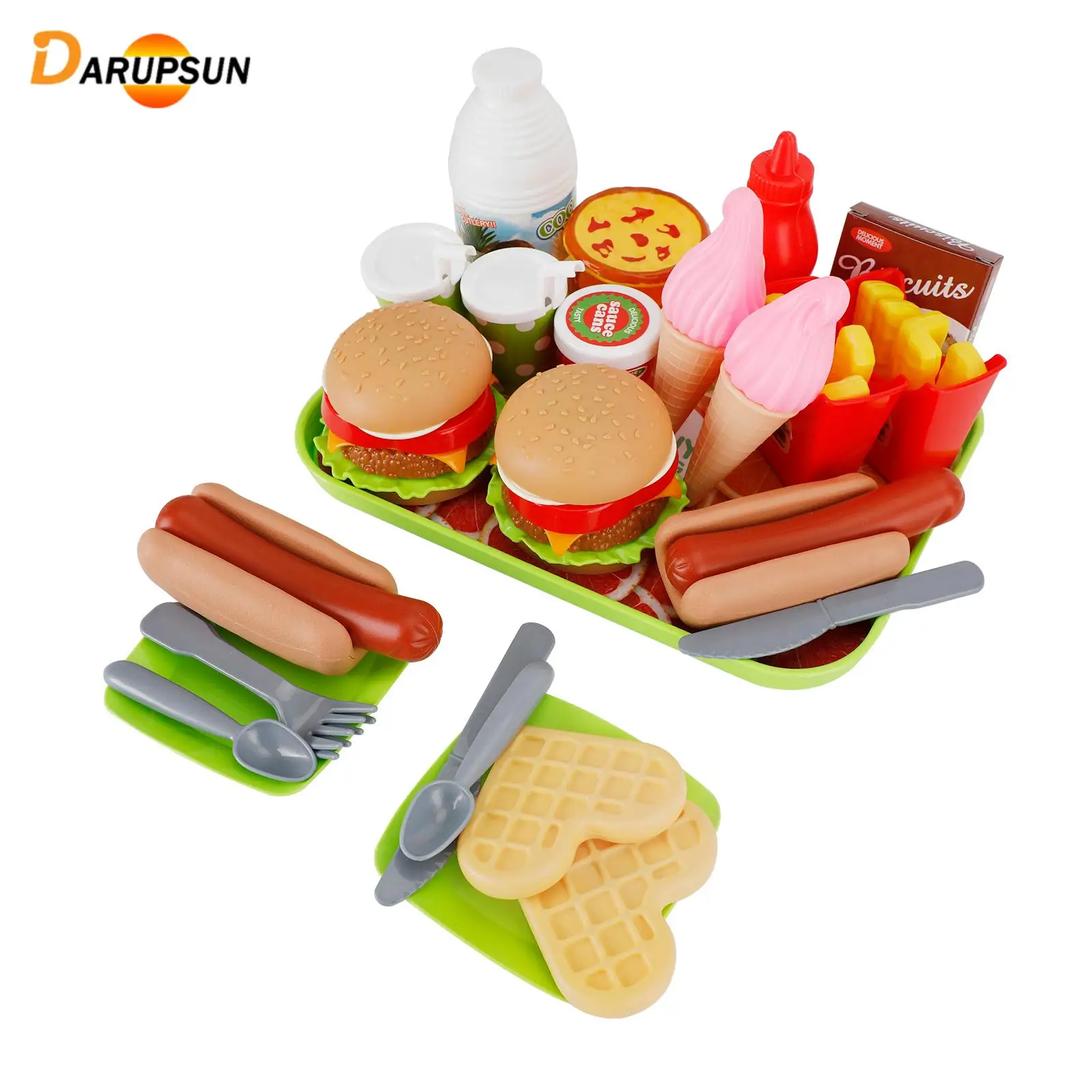 DARUPSUN 30 szt. Mini jedzenie udawać zabawki kuchenne dla dziewczynek zabawki dla dzieci akcesoria do kuchni dla dzieci
