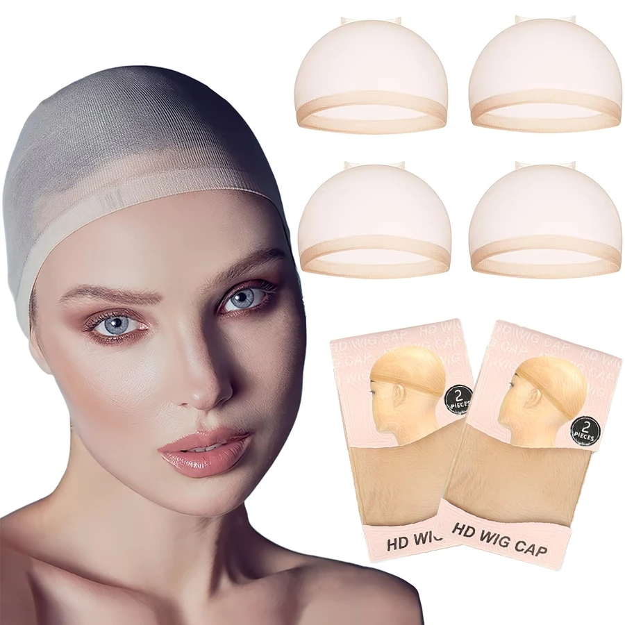 

2-Pack Unisex HD Invisible Wig Cap Soft Breathable Natural Nude Elastic Fit for All Head Circumferences