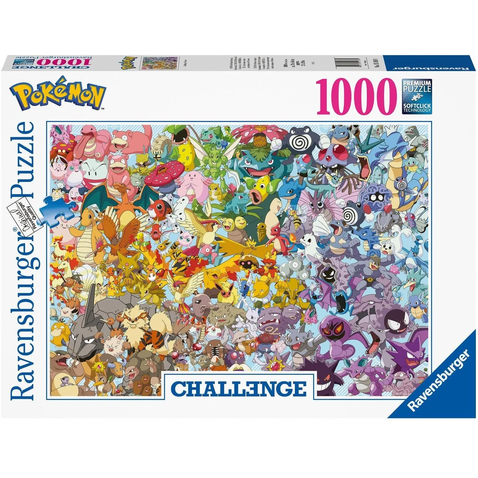 Ravensburger puzzle Challenge Pokemon 1000 pieces,  15166, original, toys, kids, girls, gifts, collector, shop, new, games, family, puzzle