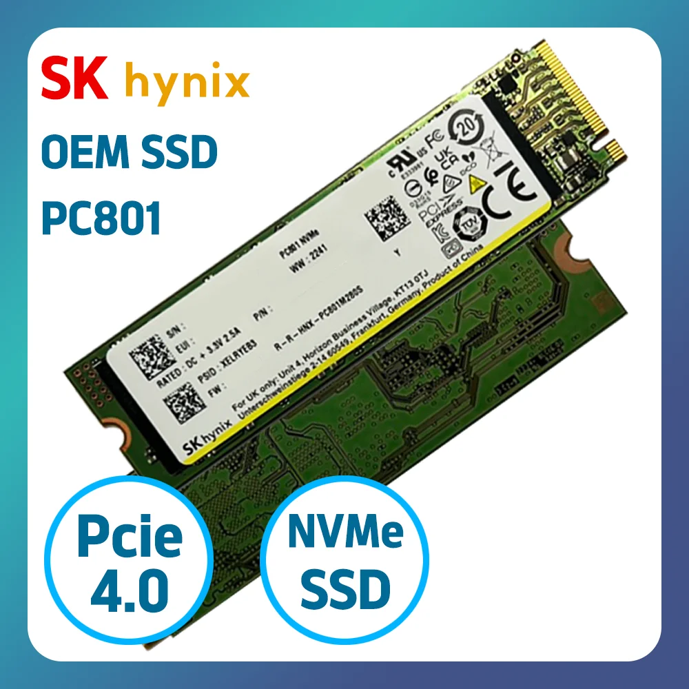 [SCNC] SK Hynix PCIe 4.0 M. 2 NVMe SSD PC801 256GB, 512GB 2280