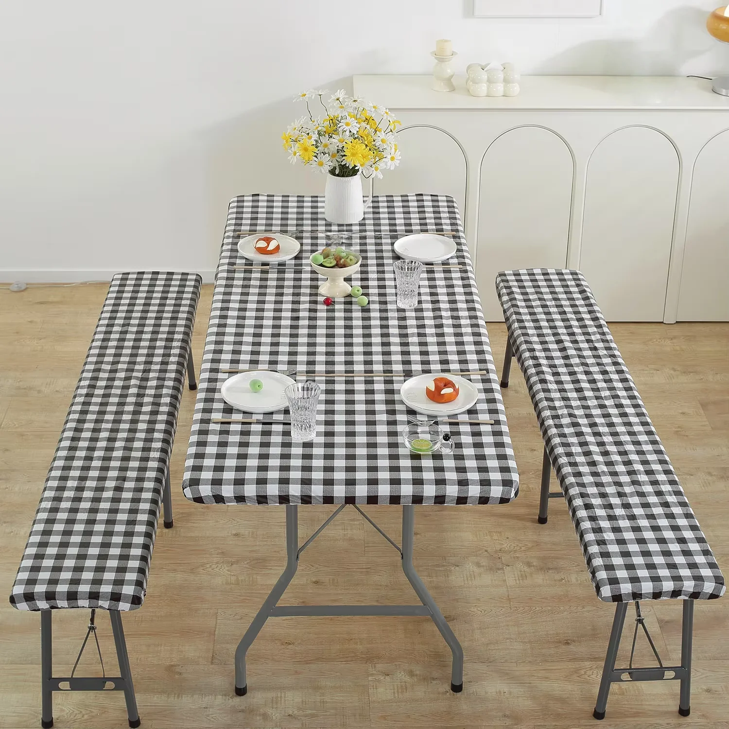 

3 шт. одноразовая скатерть красный, черный клетчатый чехол для стола, Рождественский пикник, вечеринка, день рождения, свадьба, водонепроницаемая скатерть для стола