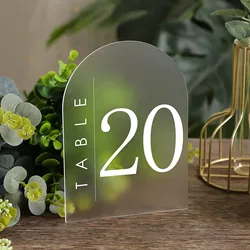 Arched Acrylic Table Sign for Frosted Wedding Place Card for Blank Seat Card Party Decoration DIY Table Number Guest Name Tag
