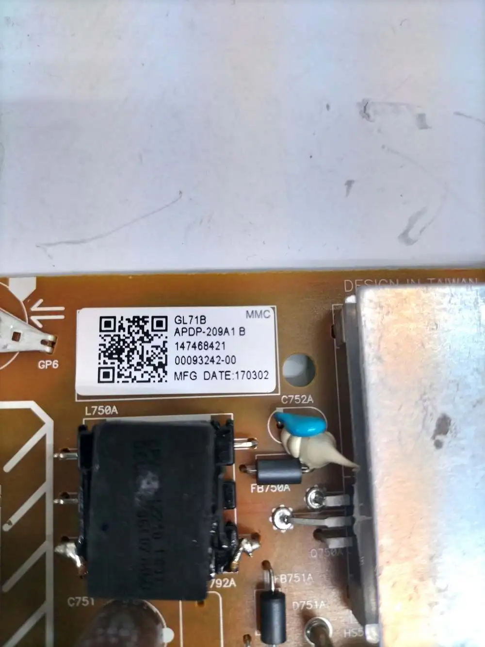 PSU توريد التلفزيون سوني KD-55XE8596 APDP-209A1 2955041900 147468421 GL71B