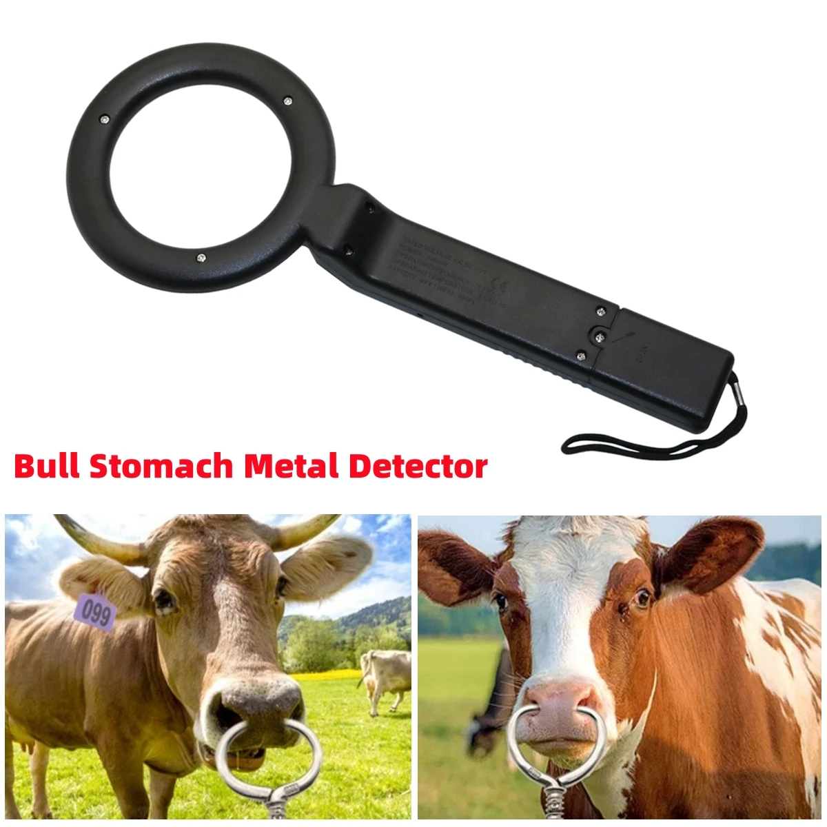 

1 Set Bull Stomach Metal Detector MD-300 Wood Nail Impurity Detector Portable Handheld Security Detector Veterinary Equipment