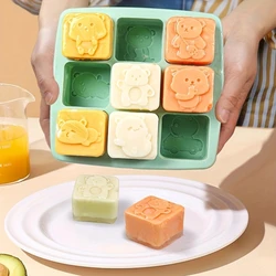 1pc Silicone Freezer Tray, BPA Free Baby Food Storage Container, Ice Cube Mold with Lid, Breast Milk Teething Popsicle Mold