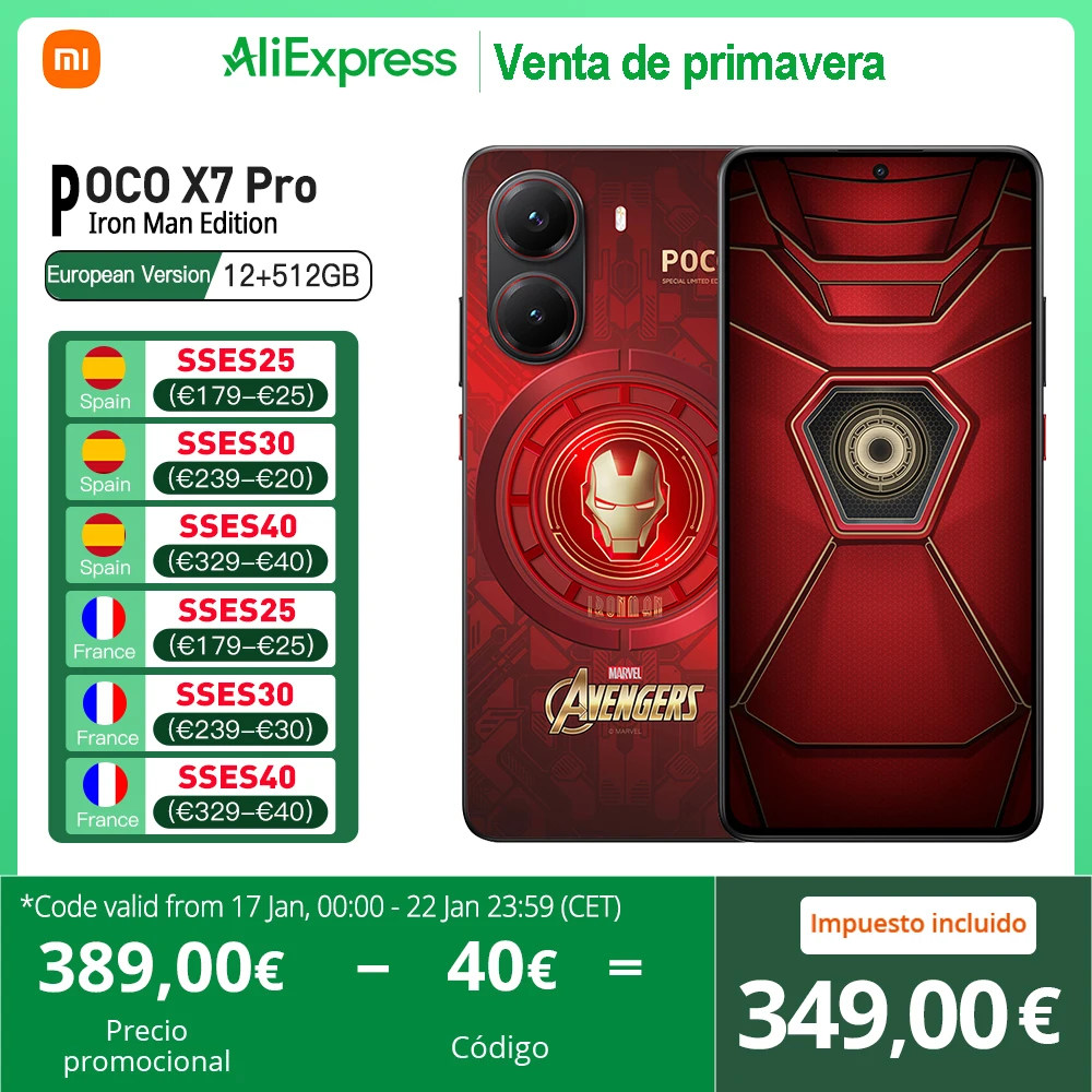 POCO X7 Pro 5G Iron Man Edition Red European Version 12+512GB Dimensity 8400 Ultra 6.67