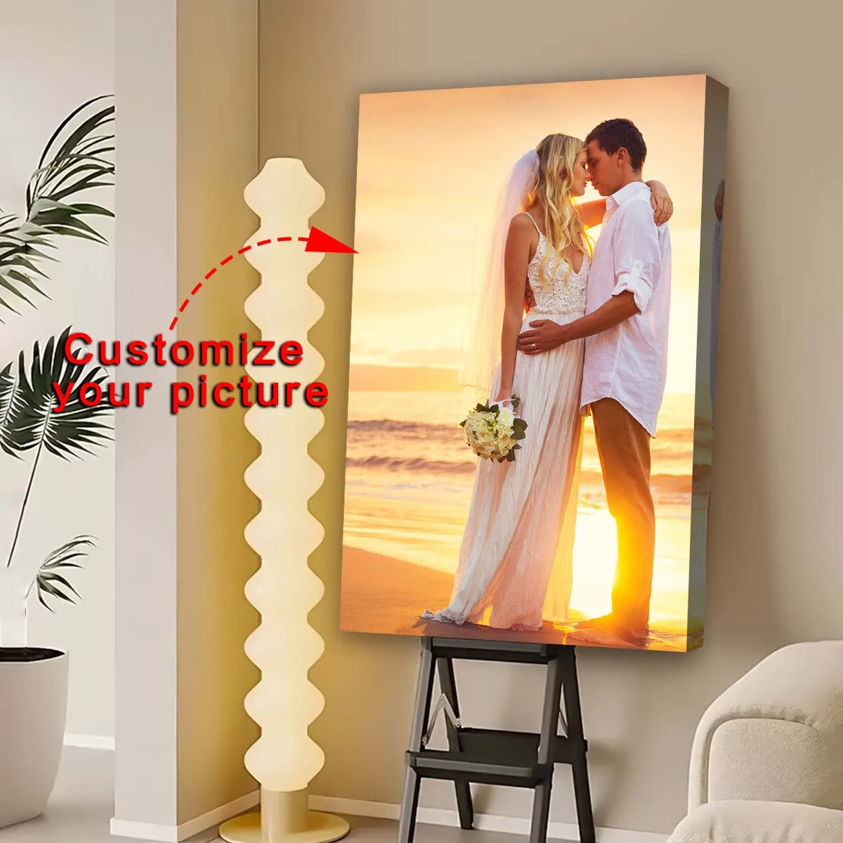 Custom Print Canvas Painting From Your Photos Wedding Birthday Poster Wall Art Decoration Pets Family Landscape Picture Decor