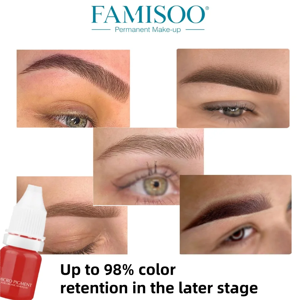 

FAMISOO Pigment d'Encre de Tatouage de Couleurs Laiteuses pour Ensembles de Maquillage Semi-Continu, Teinte pour les Yeux, Eyeli