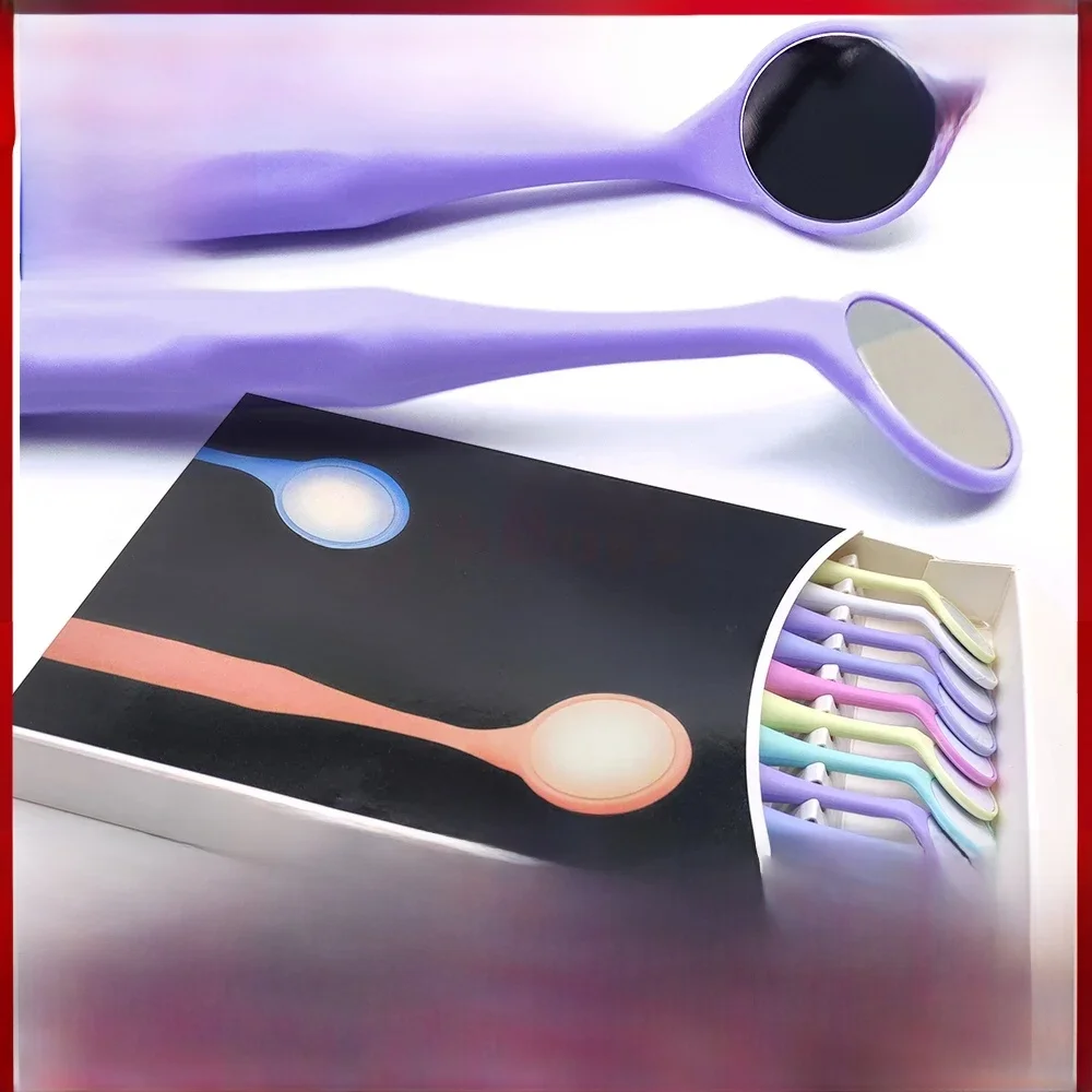 10 sztuk/pudło Dental dwustronne usta lustra wewnątrzustne stomatologia autoklawowalne powierzchnie egzamin reflektory uchwyt lustro doustny ząb — zdjęcie 2
