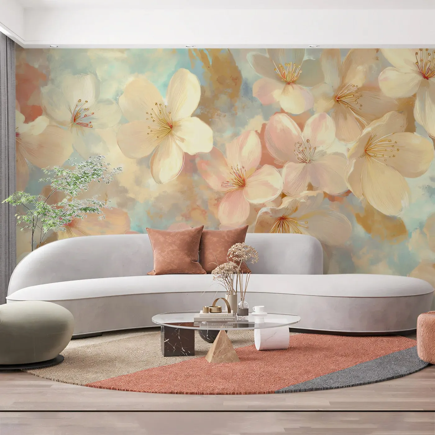 Floral Wallpaper Waterproof for Wall