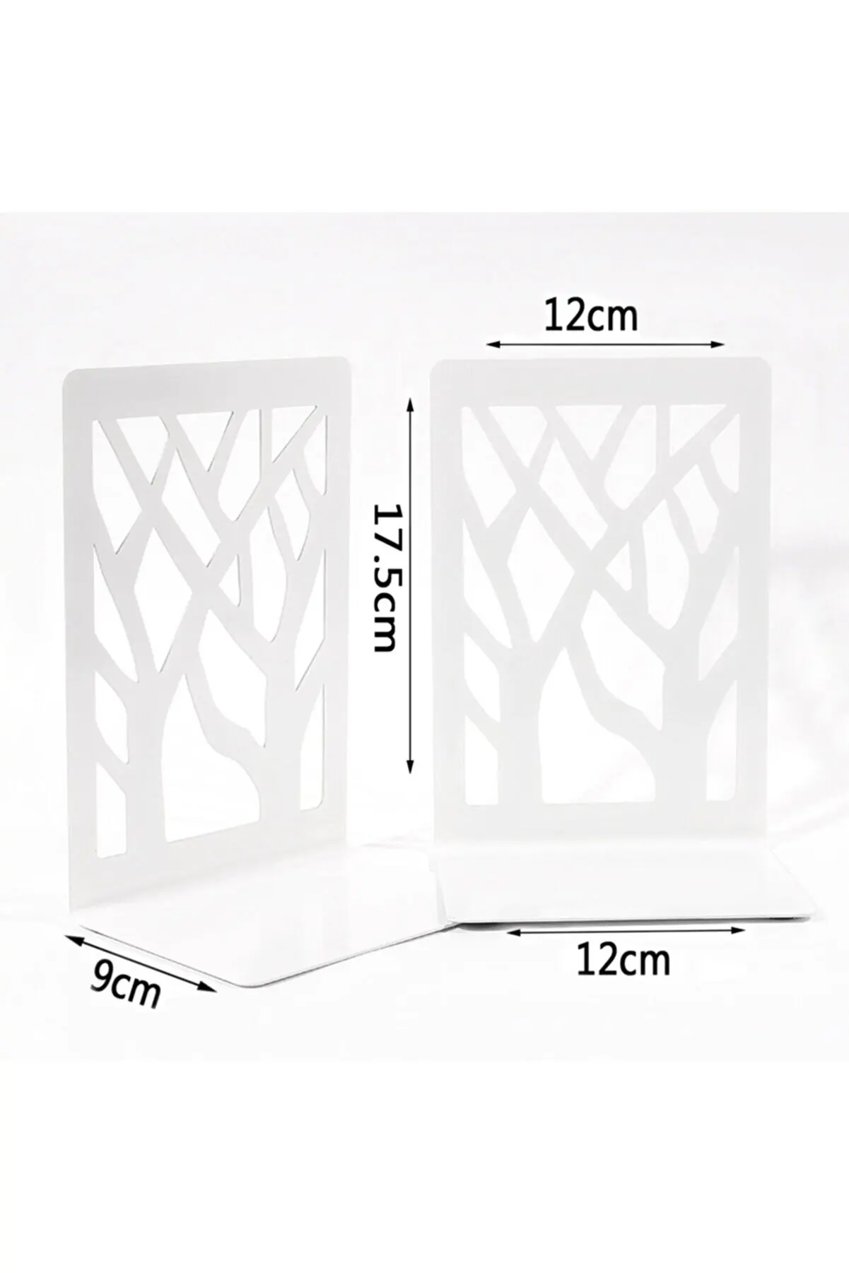 금속 나무 무늬 책 지원 책장 12x18 Cm, 가정 및 사무실 장식 액세서리 선물 제품 2 개 세트