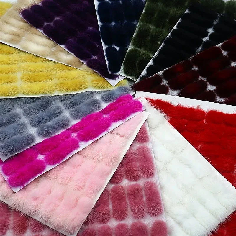 40szt 25mm*70mm Imitatie Mink pompom Strik Naaien Schoenen En Hoeden Bont Patch Diy Strik Haar Accessoires Materialen Ambachten — zdjęcie 2